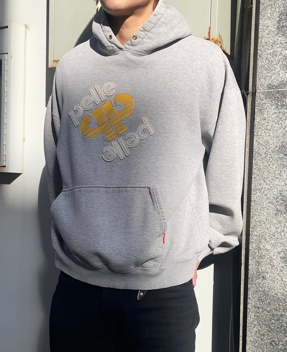 Pelle Pelle big logo grey hoodie 상품이미지3