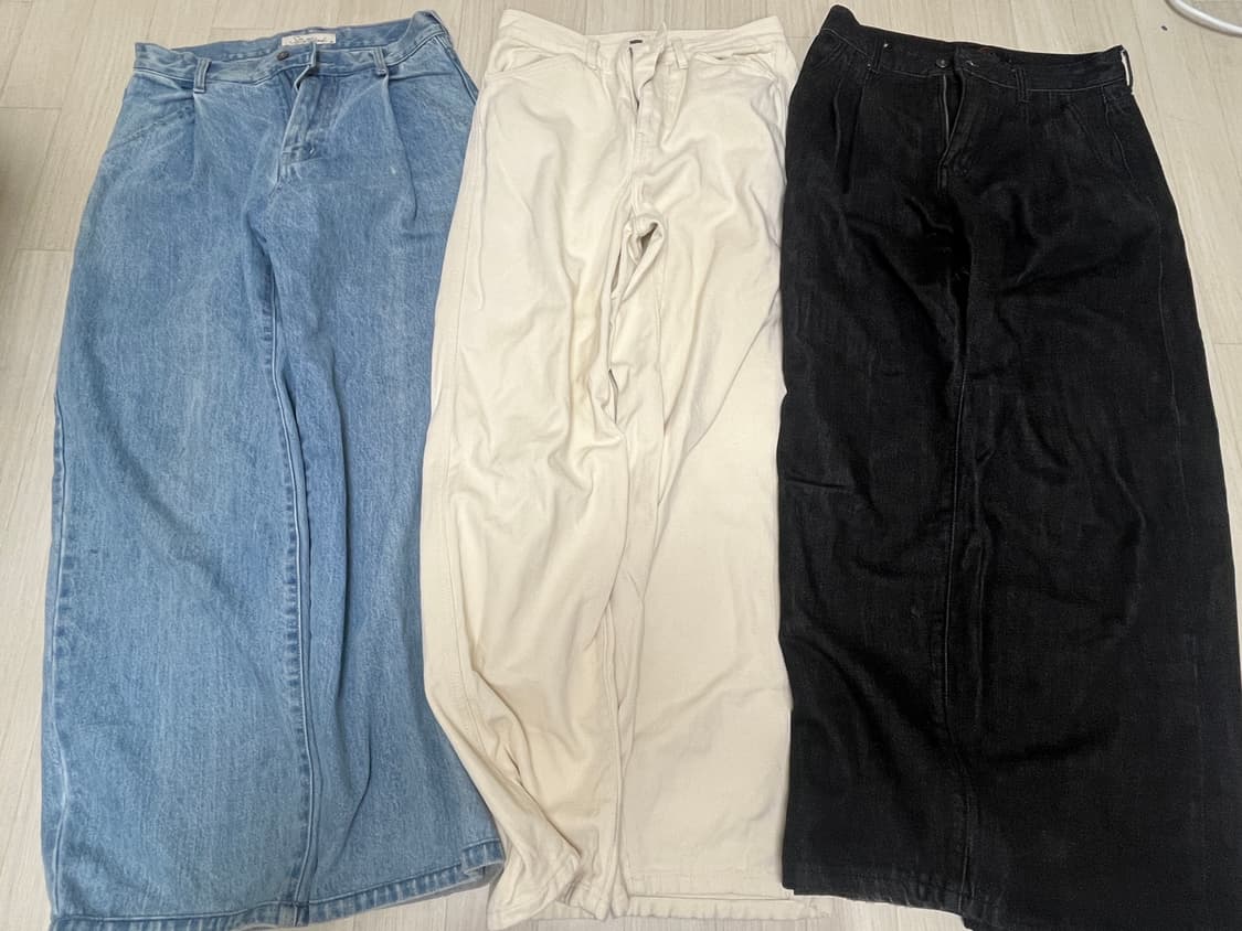 비슬로우 데님 청바지 3종 연청 크림진 흑청 상품이미지1