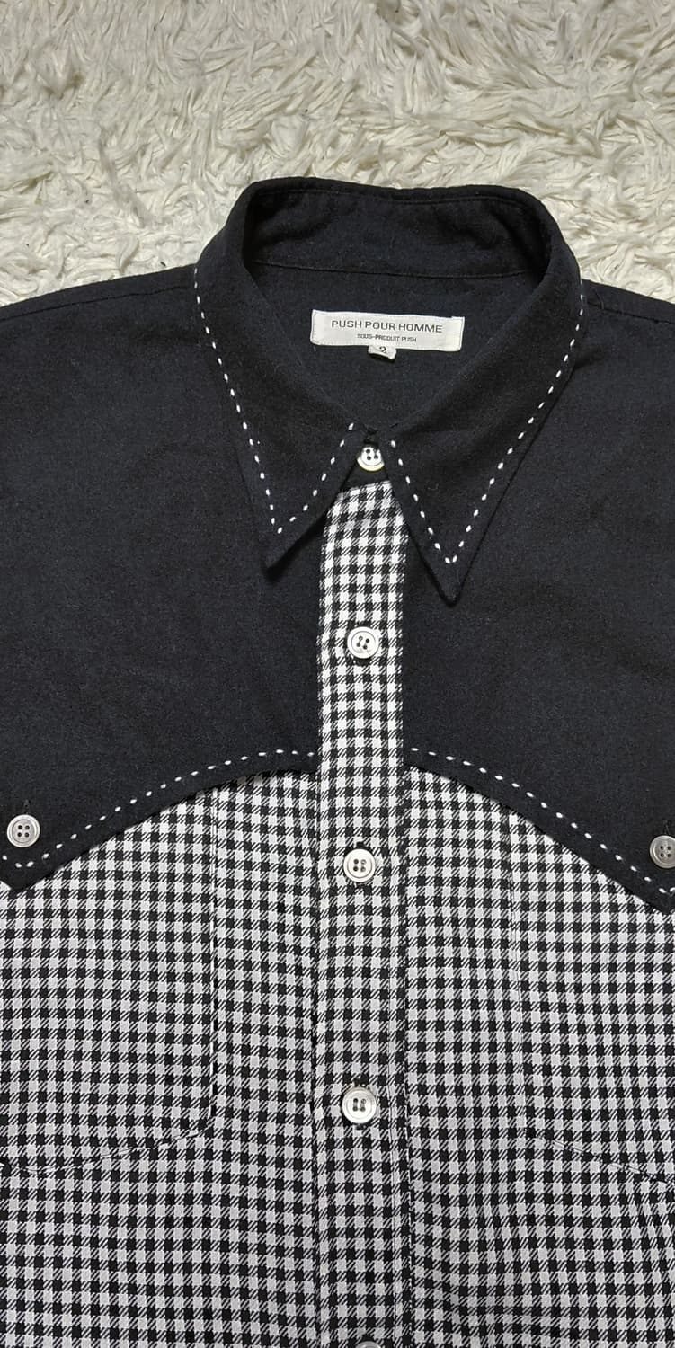 PUSH POUR HOMME 깅엄체크 웨스턴 셔츠 M 상품이미지3