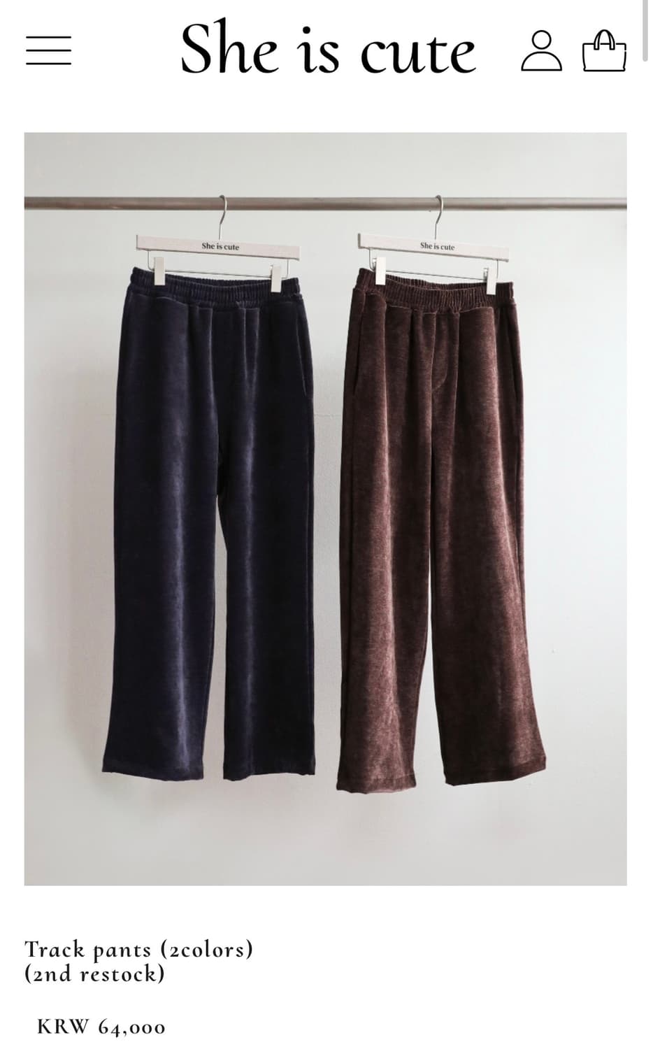 [She is cute] 스트레이트핏 트랙팬츠 (블랙) 상품이미지3