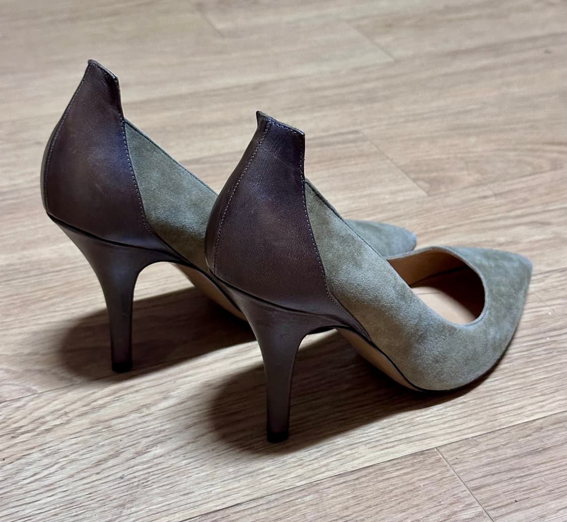 이자벨마랑 올리브그린 스웨이드 레더 투톤힐 상품이미지5