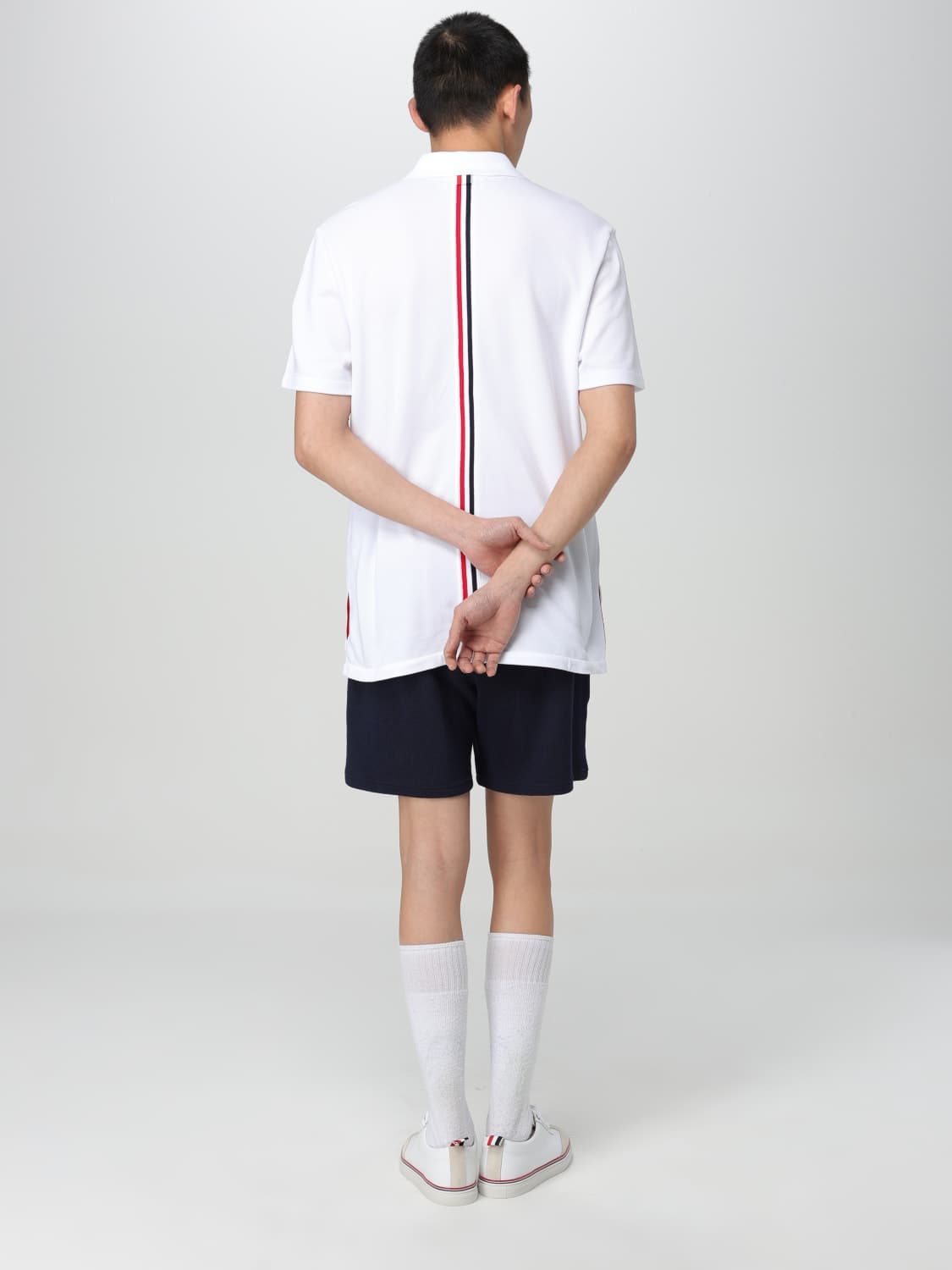 명품 톰브라운 화이트 클래식 피케 백스트라이프 폴로 티셔츠 폴로티 피케티 상품이미지1