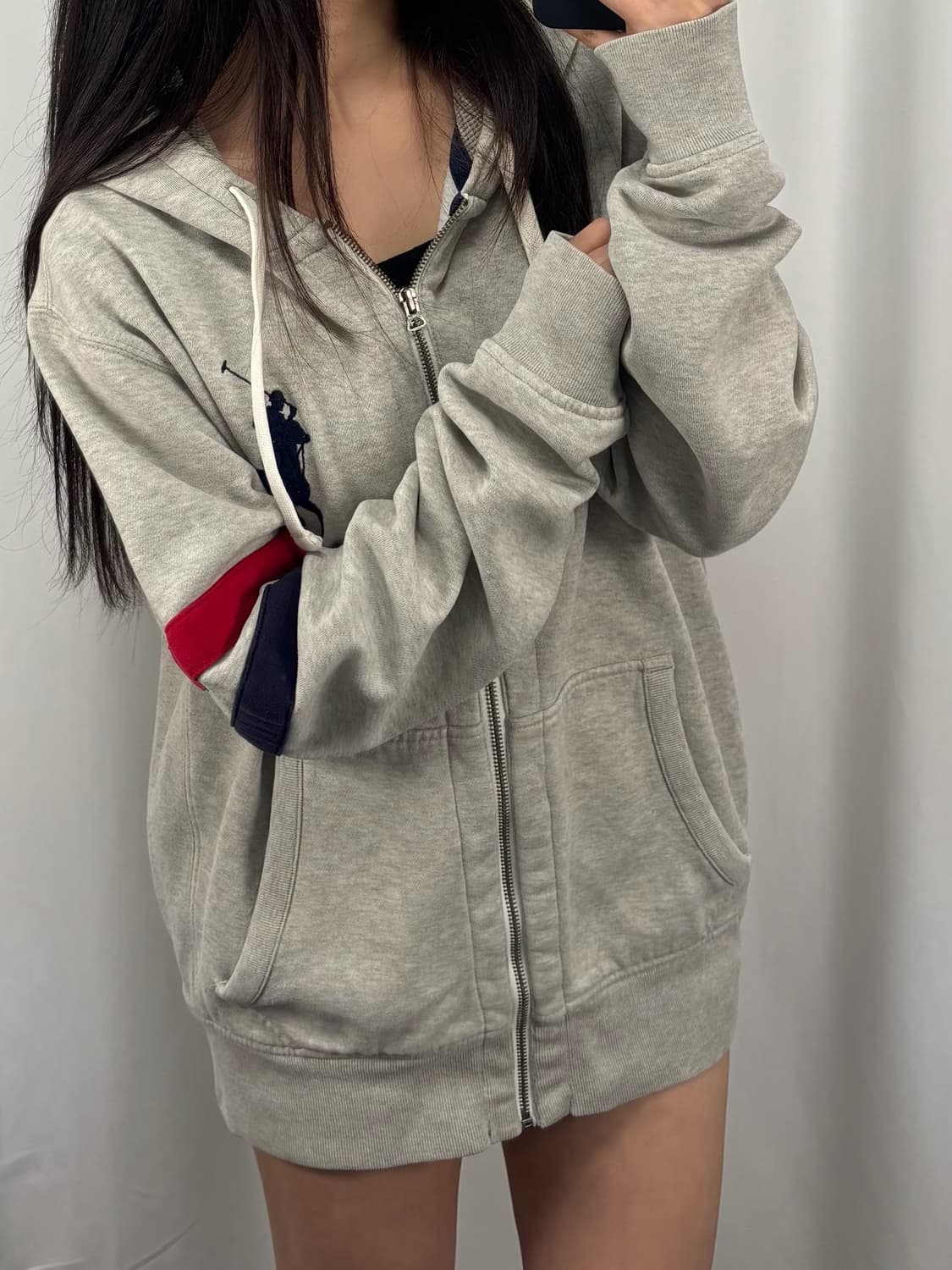 폴로 빅포니 그레이 후드집업 상품이미지1