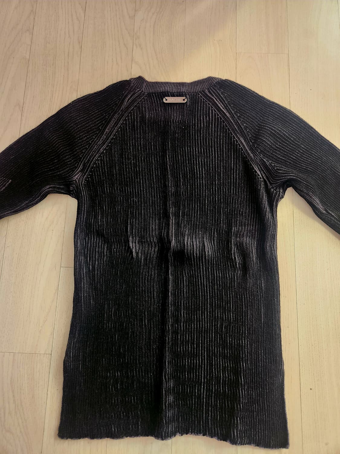 나체 two tone slim fit knit black 상품이미지2