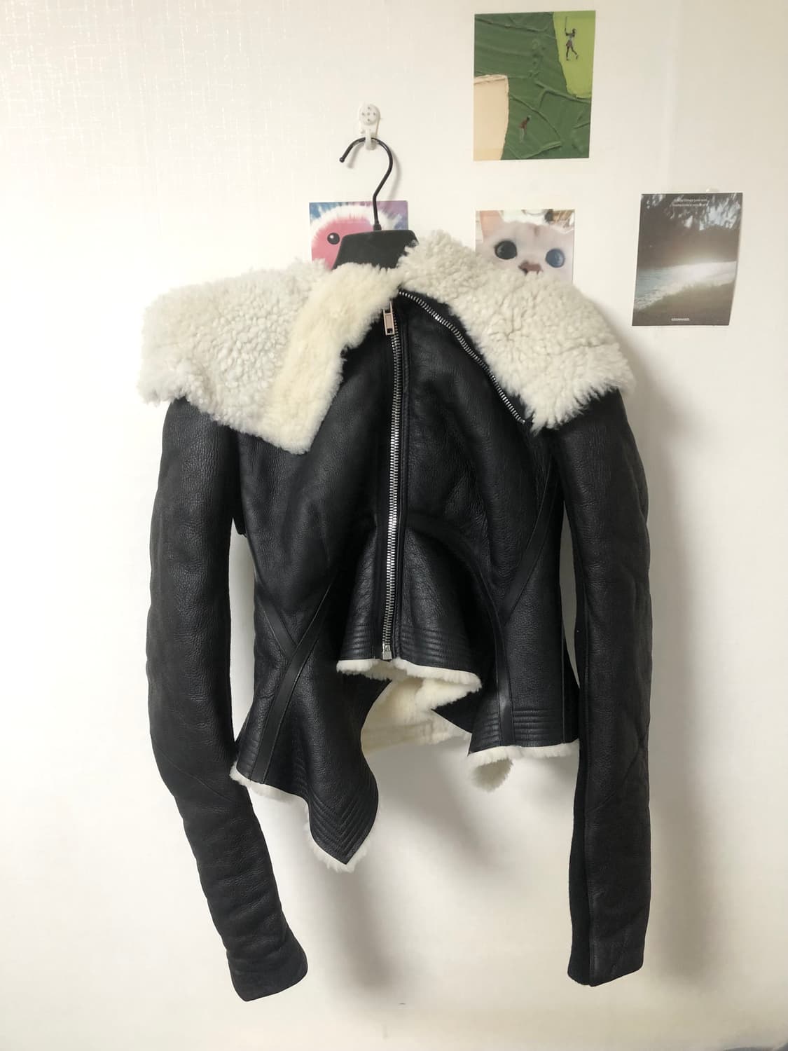 릭오웬스 16FW MASTODON 후디드 시어링 바이커 무스탕 자켓 42 상품이미지3