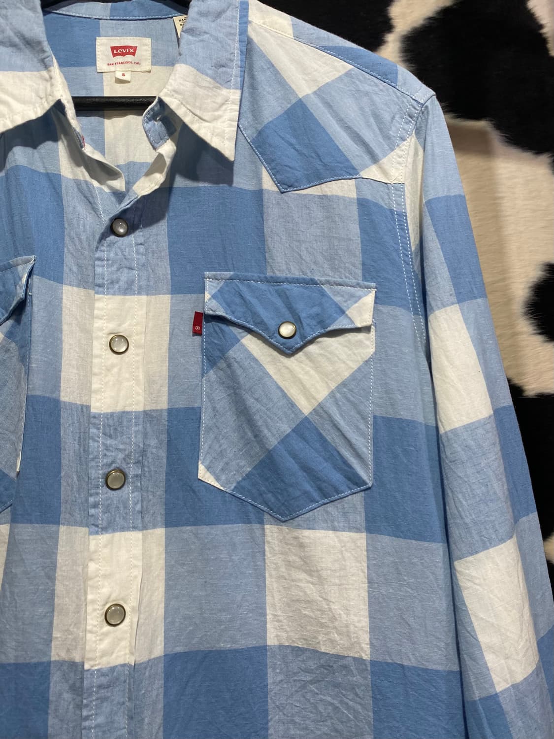 Levi’s 하늘색 체크 웨스턴 셔츠 상품이미지3