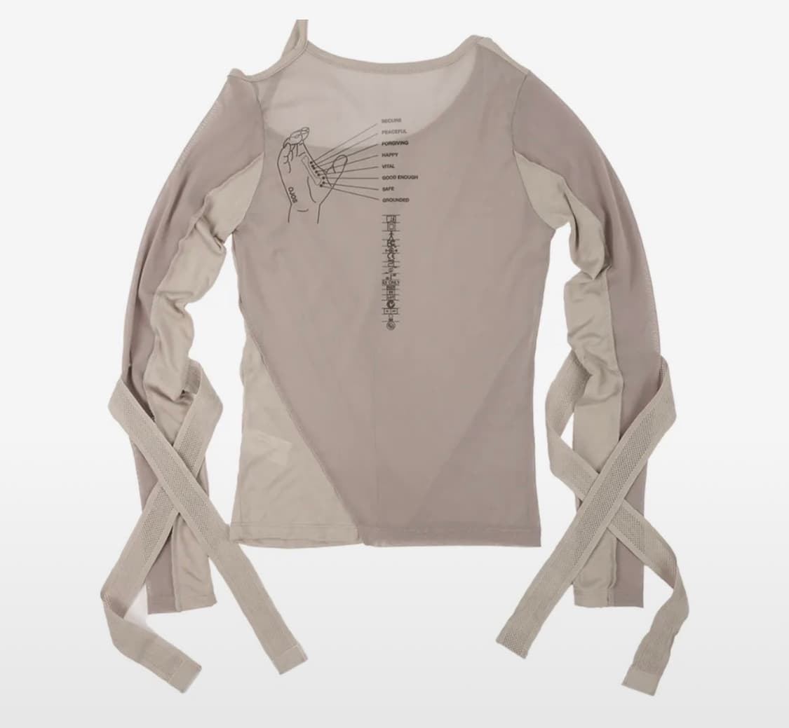 오호스 bandage mesh tshirt brown 밴디지 메쉬 브라운 상품이미지2