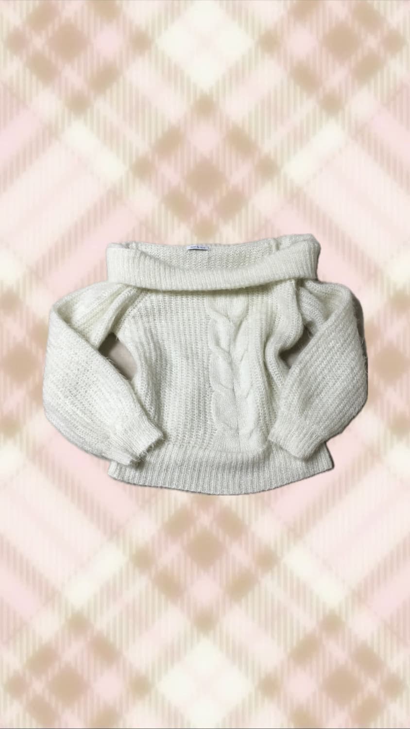 아이보리 화이트 오프숄더 히메 라떼 오네 갸루 러블리 로걀 빈티지 상품이미지1