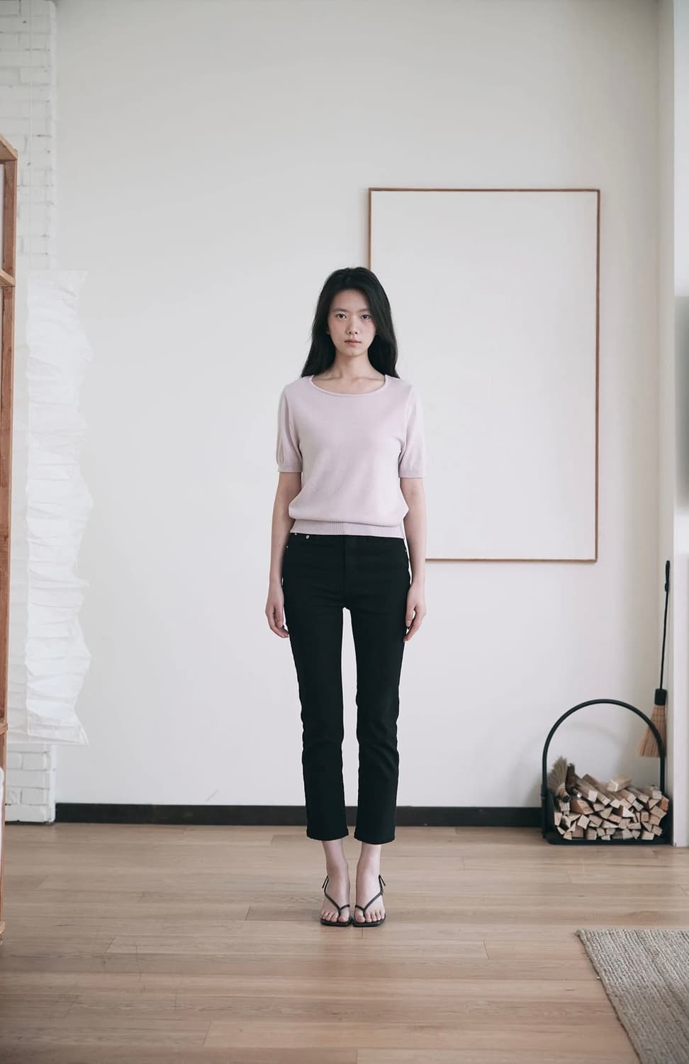 윤슬샵 cropped black denim 1사이즈 새상품 상품이미지2