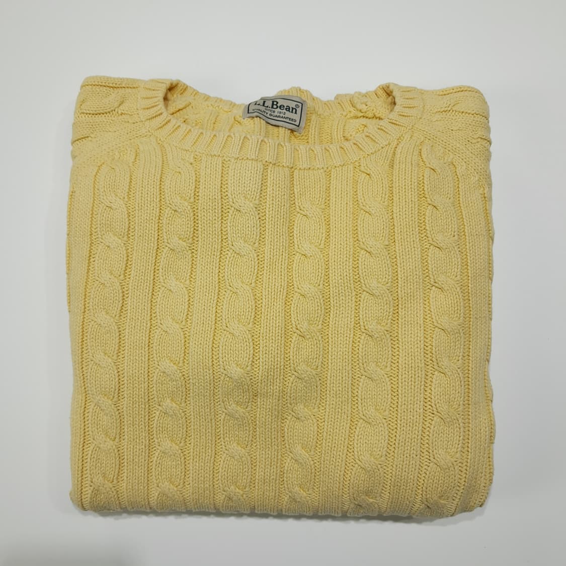 CL377 XL 엘엘빈 90s 코튼 케이블 레몬옐로우 니트 스웨터 상품이미지8