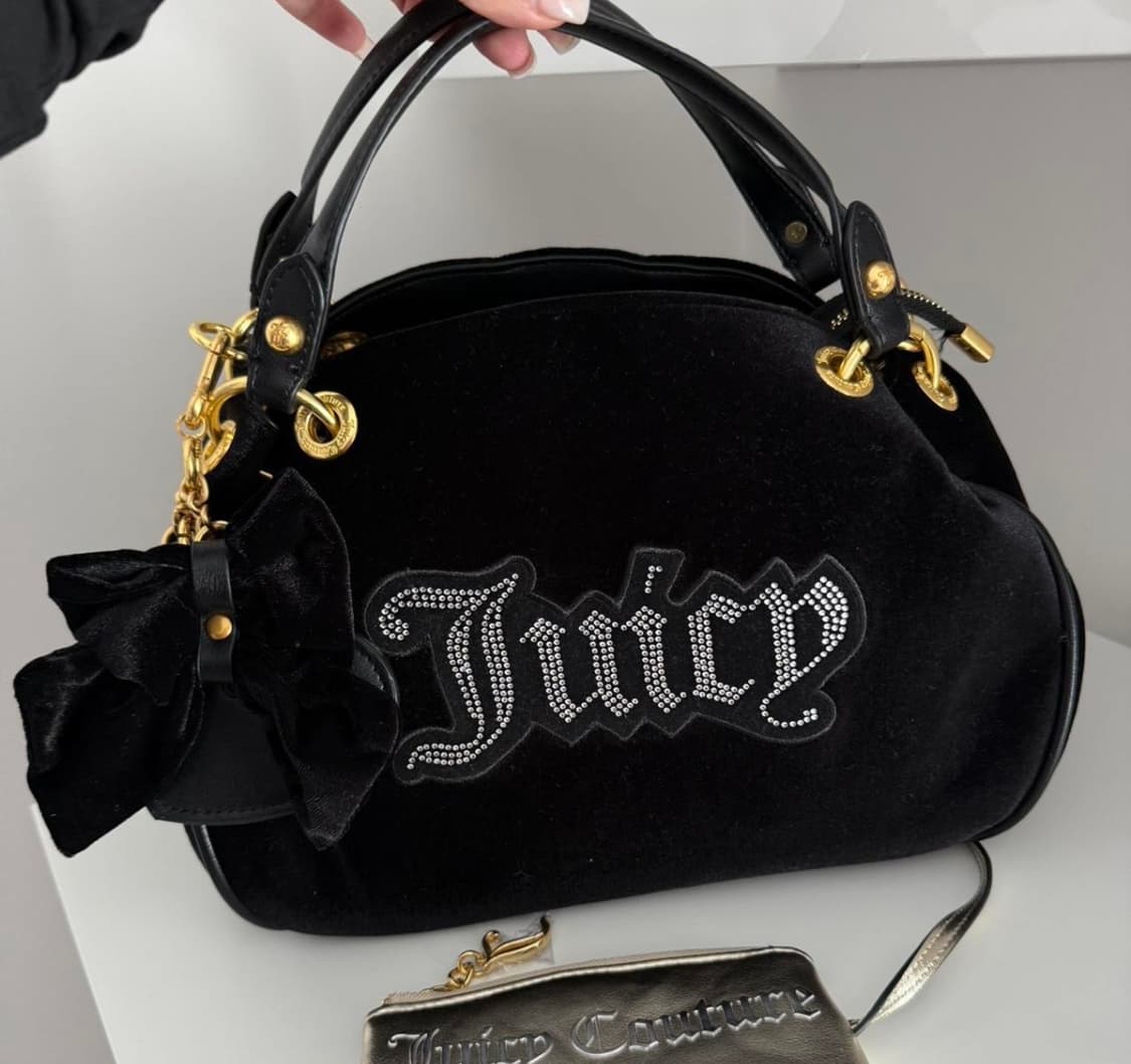 쥬시꾸뛰르 블랙 벨벳 갸루깔 대대장 핸드백 상품이미지2