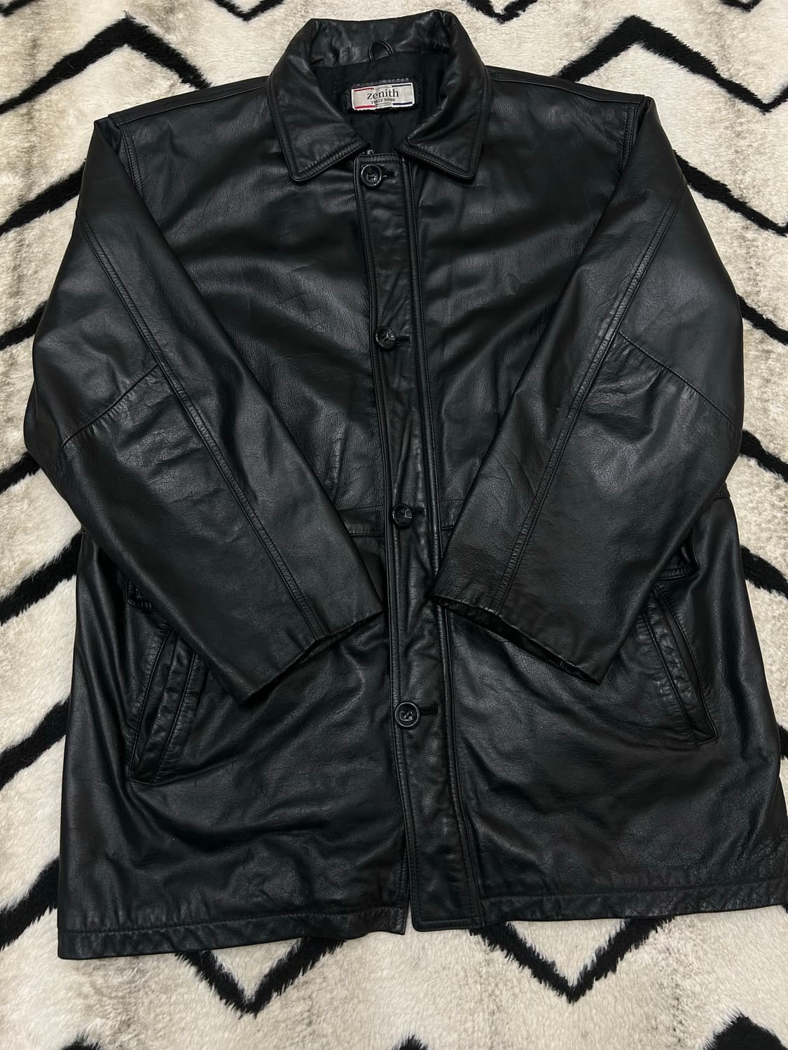 [L]Zenith 빈티지 천연양가줏 사파리 자켓/블랙 상품이미지2