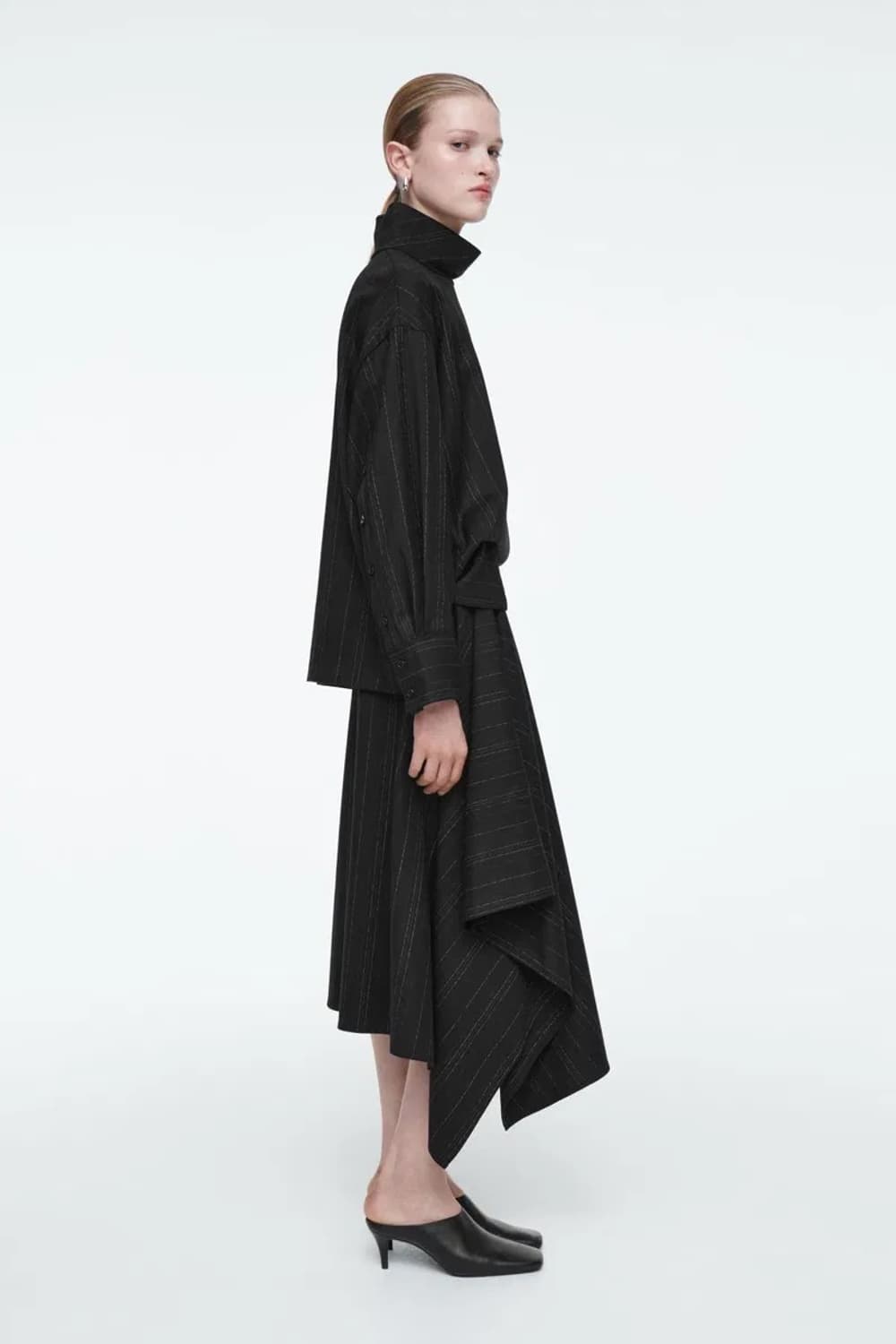코스 핀스트라이프 울스커트 COS ASYMMETRIC PINSTRIPED 상품이미지1