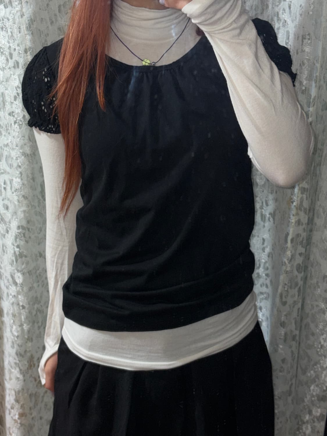 Black back Ribbon top 상품이미지4