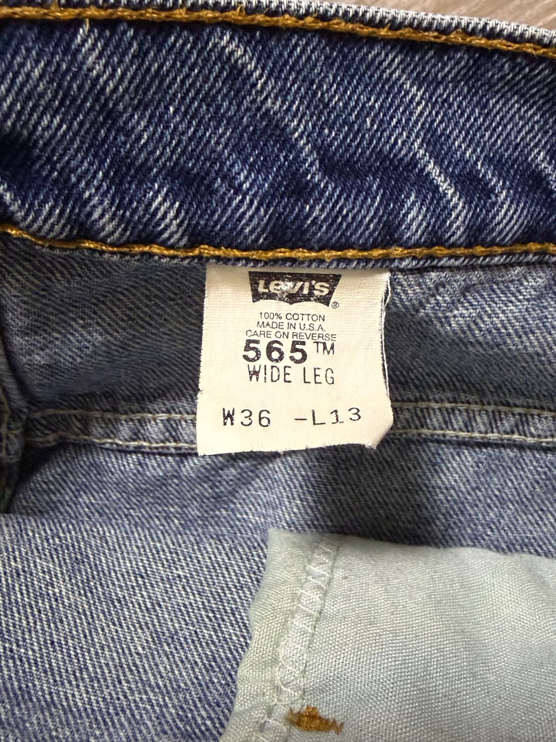 90s usa made 리바이스 565 쇼츠 오렌지탭 36 상품이미지4