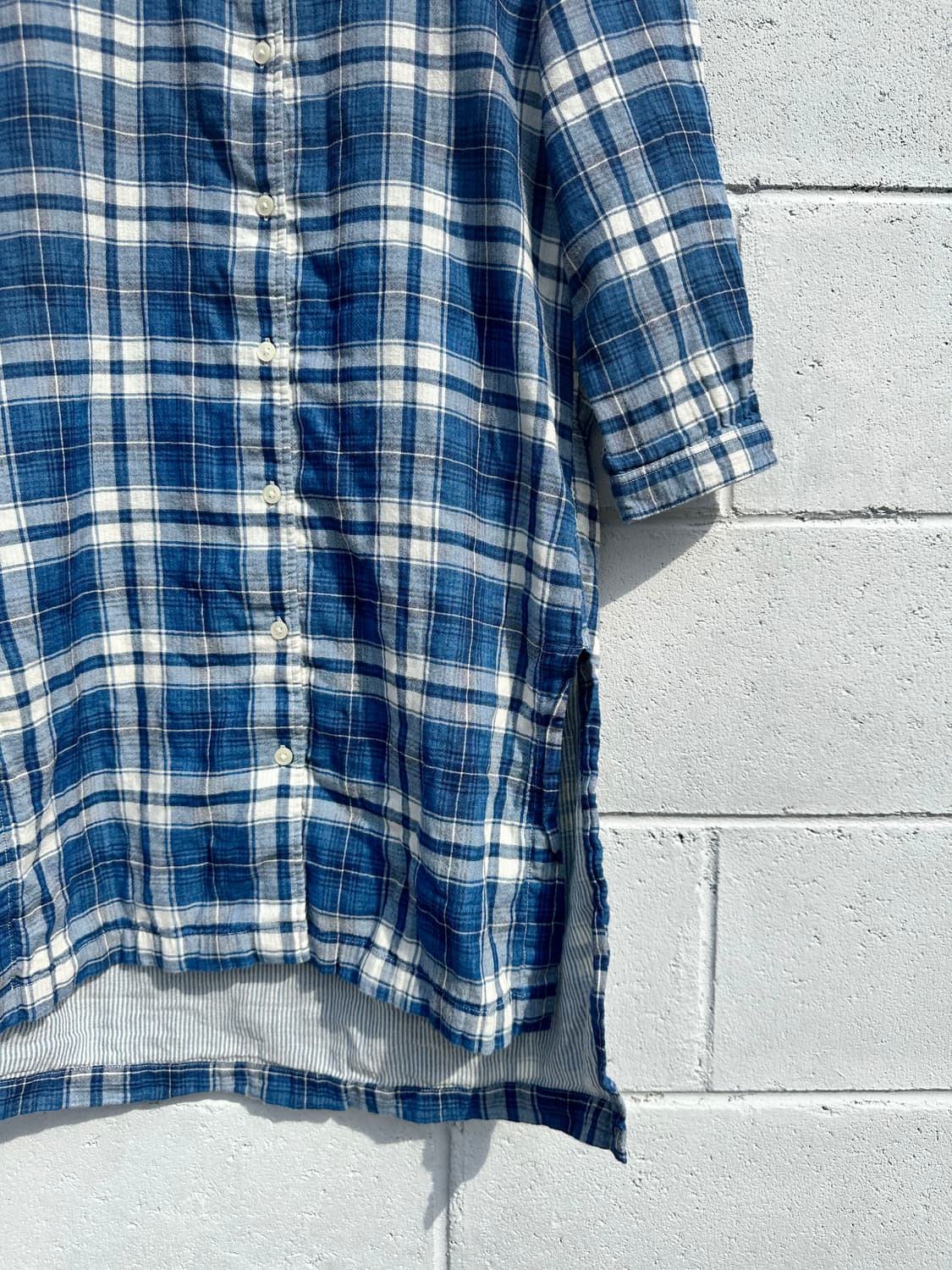 이네스 드 라 프레상쥬 × 유니클로 차이나카라 체크 셔츠 상품이미지4