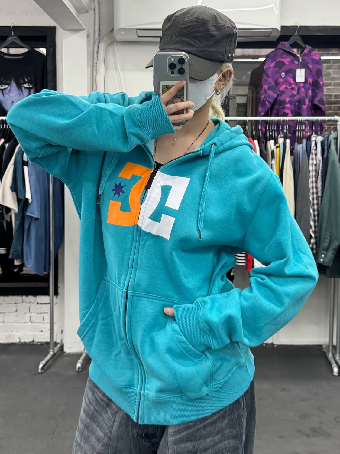 DC 슈즈 빅로고 민트 후드집업 상품이미지3