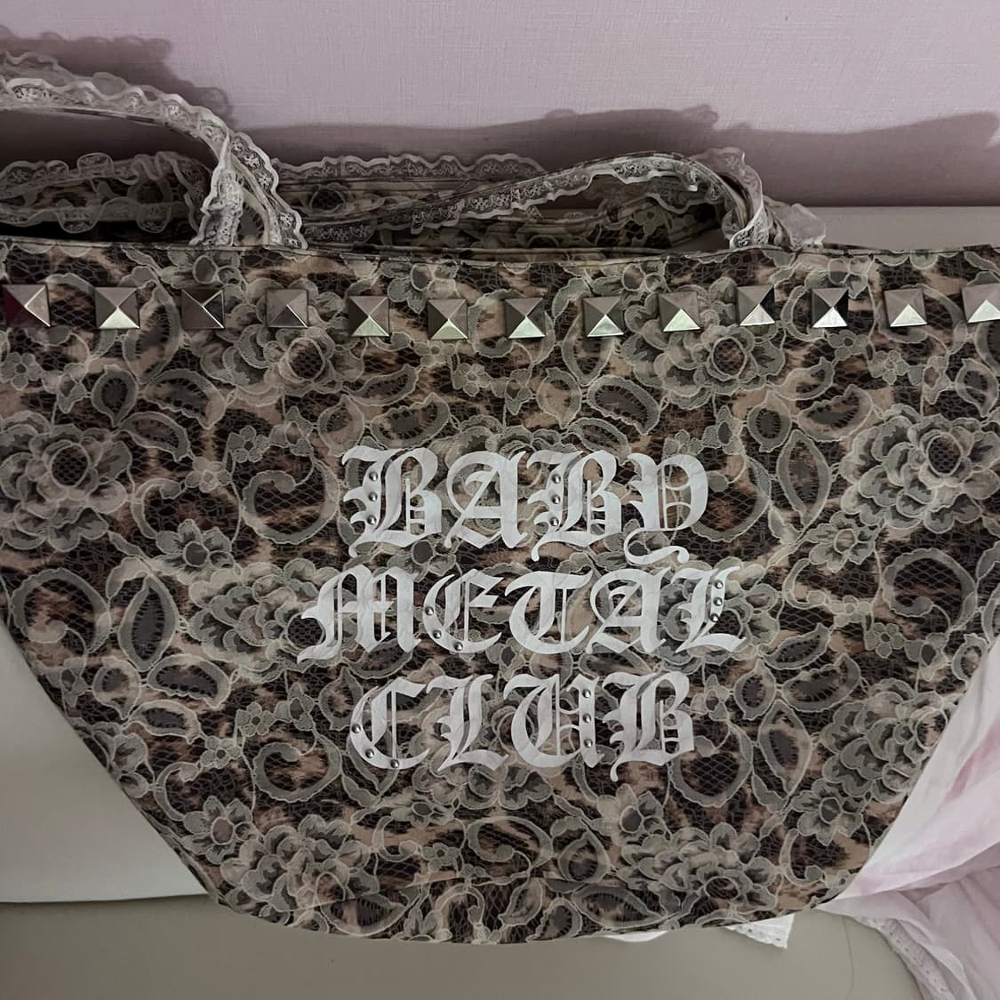 베이비메탈클럽 베메클 레이스 스터드 레오파드 백 가방 브라운 brown 상품이미지2