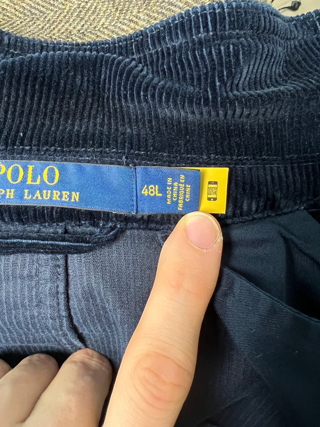 폴로 네이비 코듀로이 3버튼 스포츠자켓 48L XXL 상품이미지5