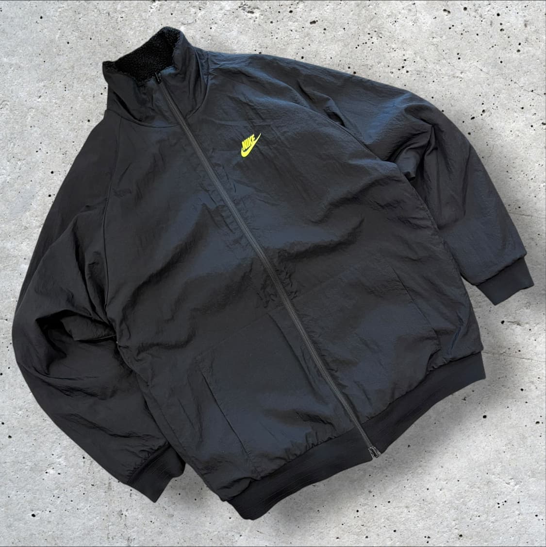 [XL] 나이키 블랙 형광 빅스우시 뽀글이 플리스 자켓 D379 상품이미지3