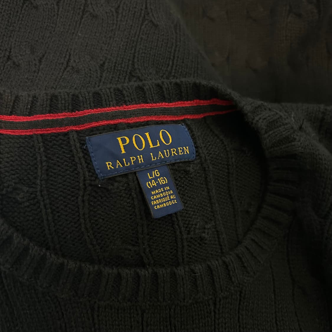 폴로 랄프로렌 신형 보이즈 꽈배기 니트 블랙 L 상품이미지7
