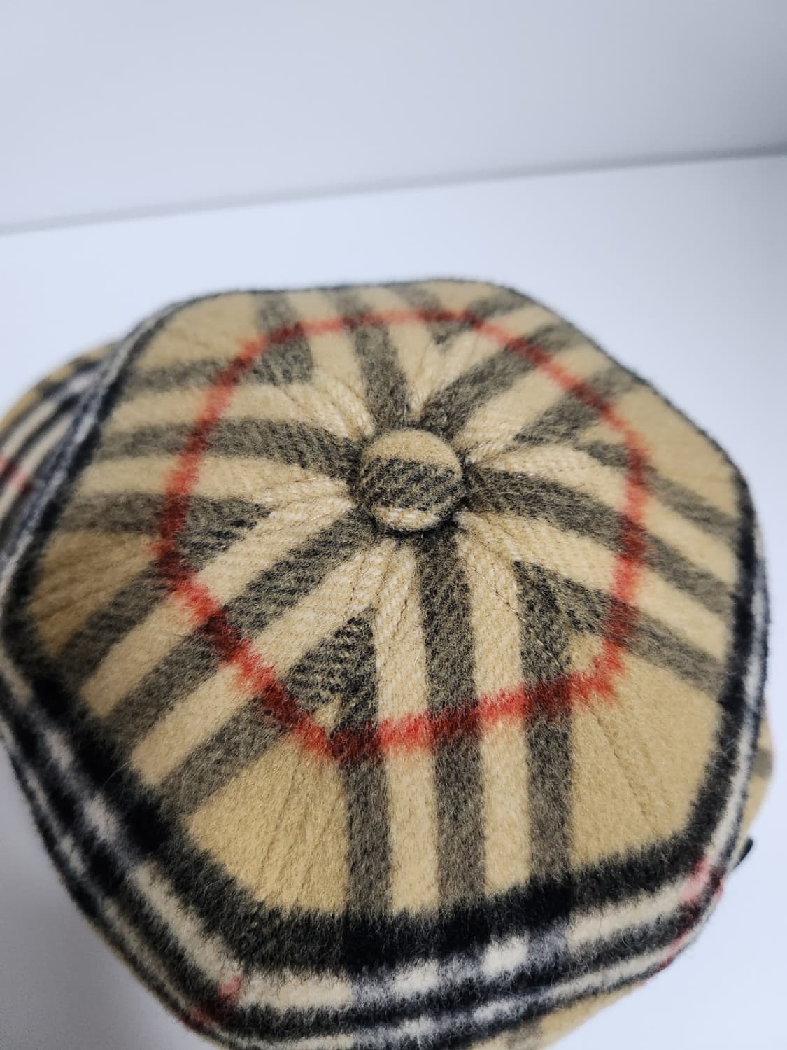 [M] 버버리 카멜 빈티지 울 체크 볼캡 모자 8005287 상품이미지3