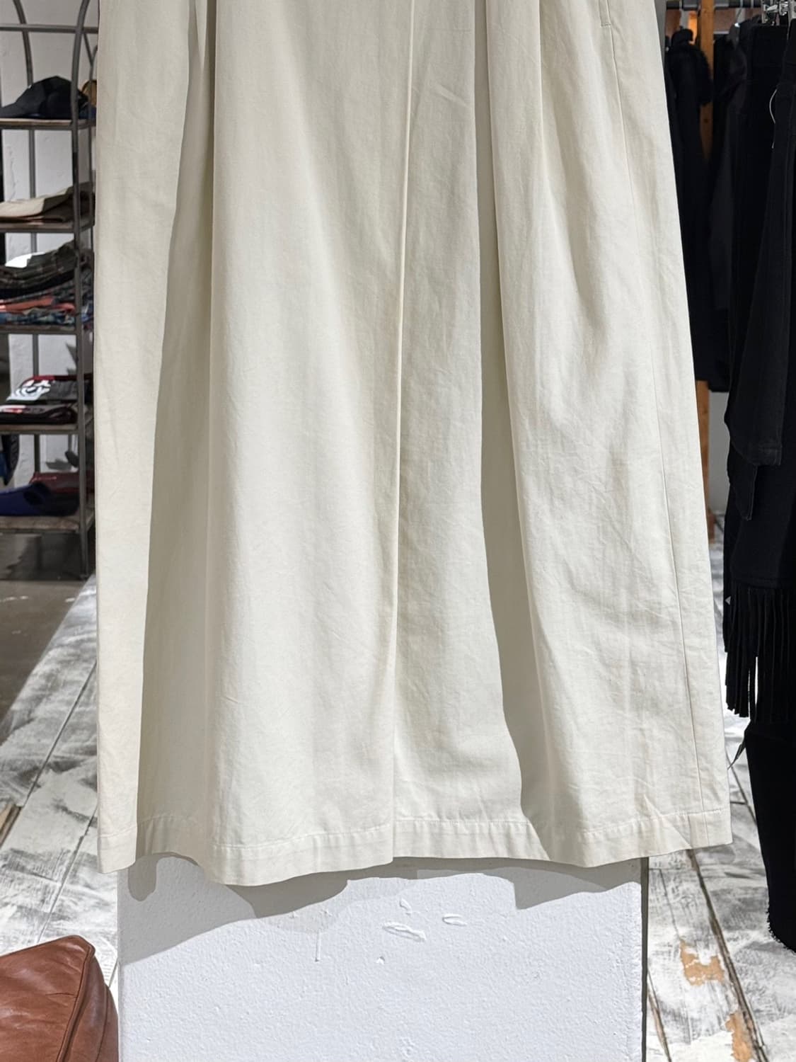 y's 아이보리 코튼 핀턱 롱 스커트 상품이미지3