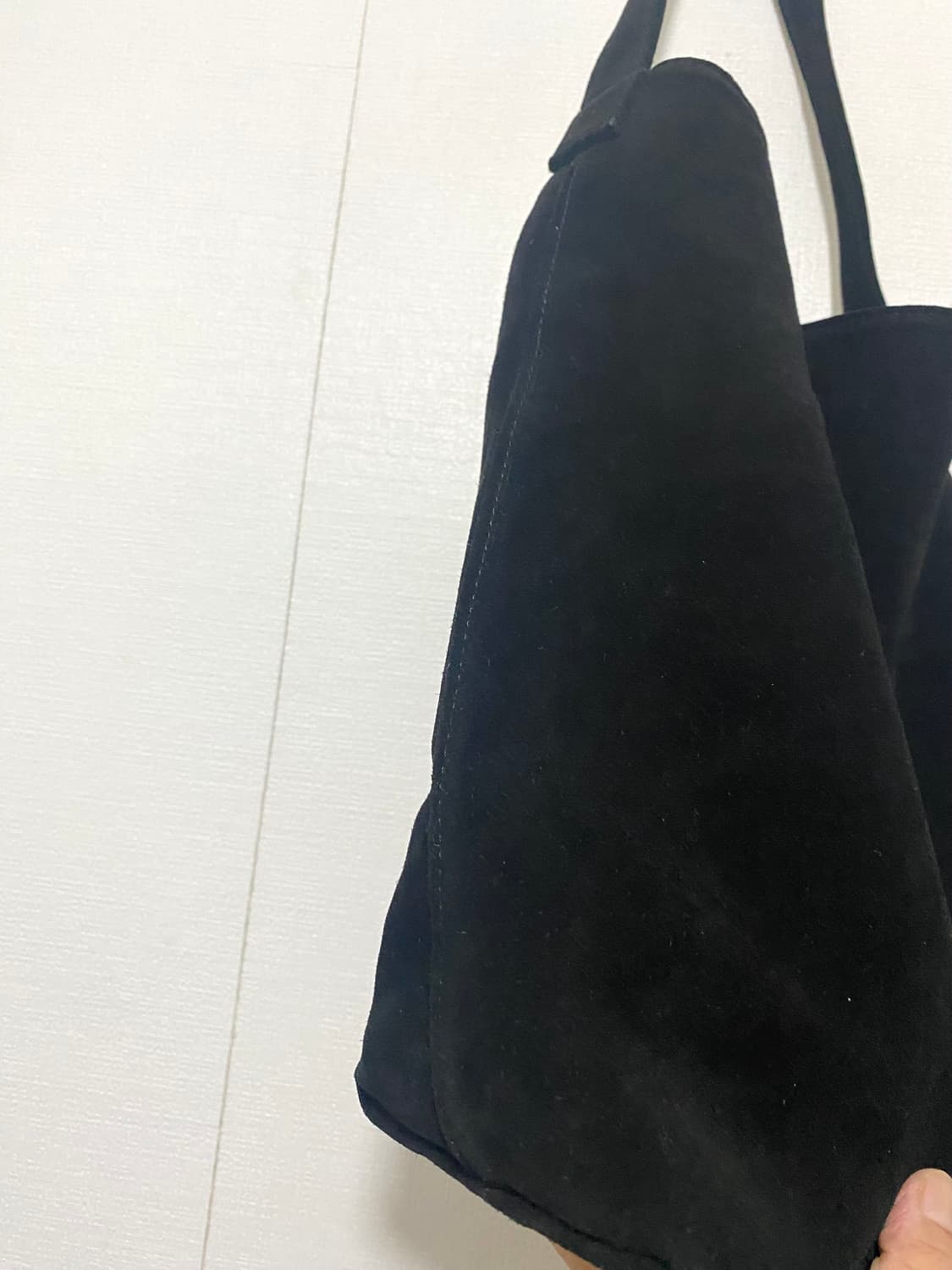 포레토 스웨이드 쇼퍼백 블랙  상품이미지5