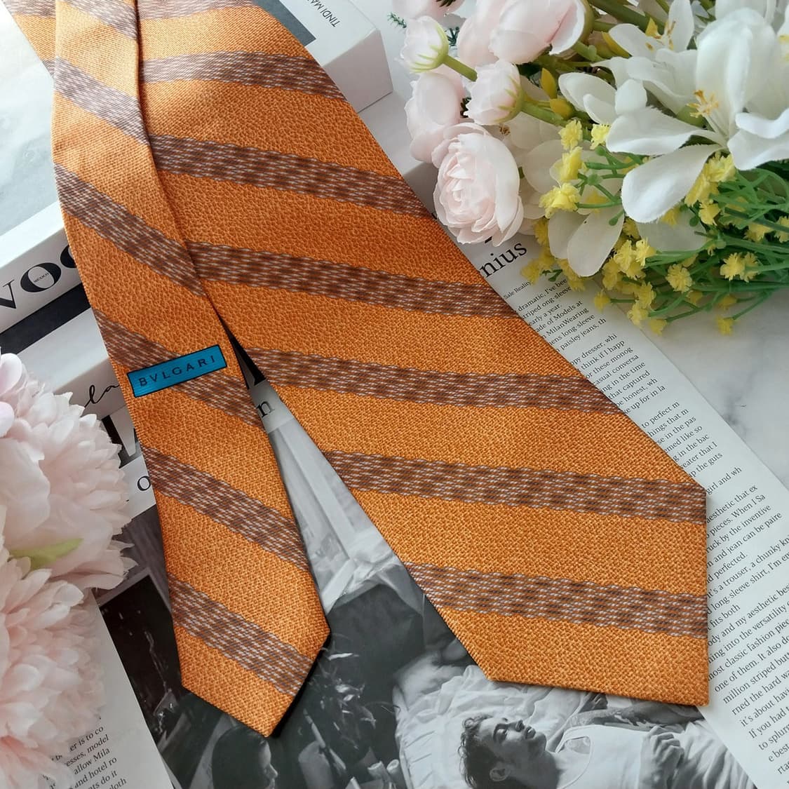 불가리 실크 세븐폴드 스트라이프 넥타이 9.8cm A+등급  K1263
 상품이미지2