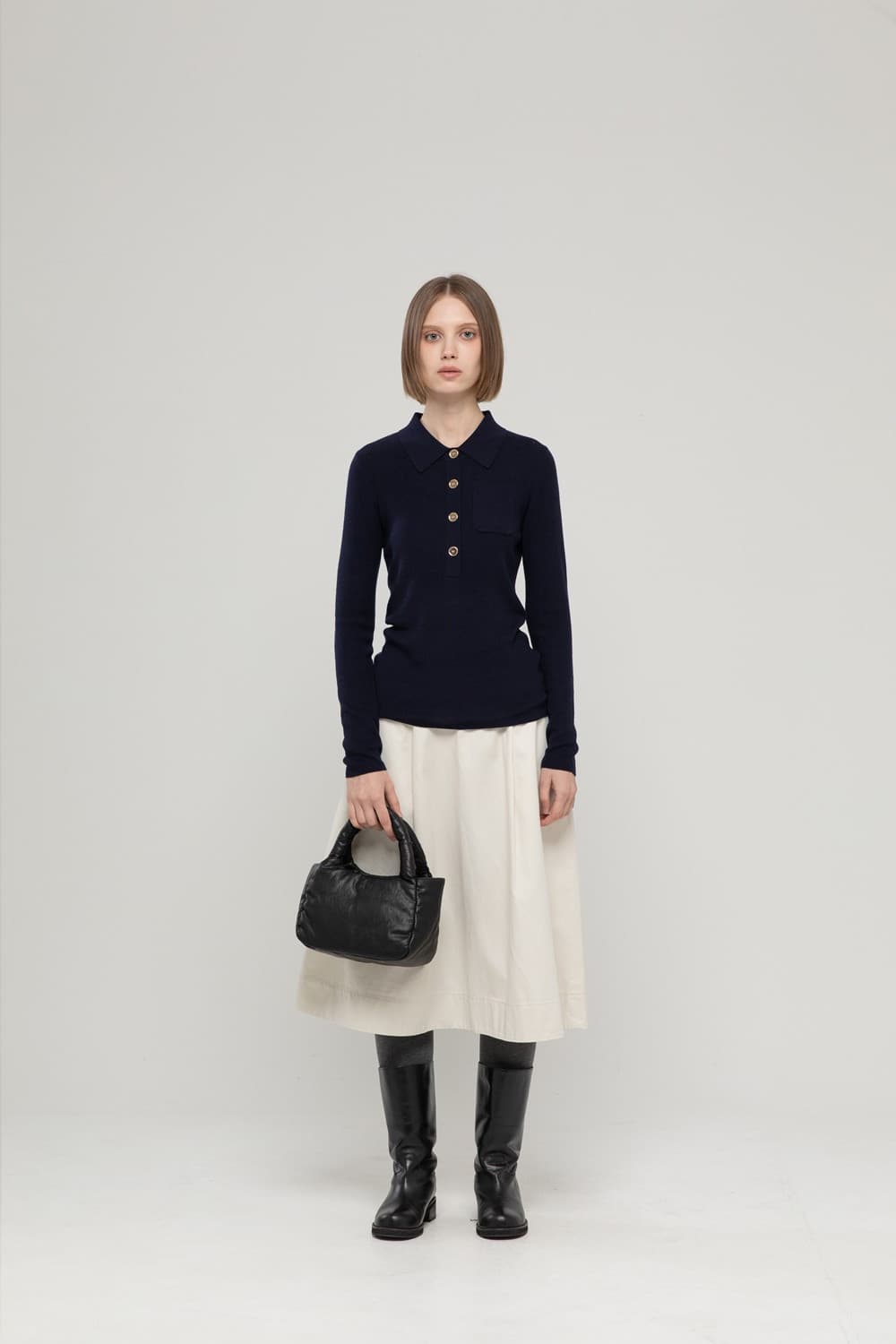 제이마크뉴욕 베일리 미니 소프트 비건 레더 패딩 토트백 블랙 상품이미지1