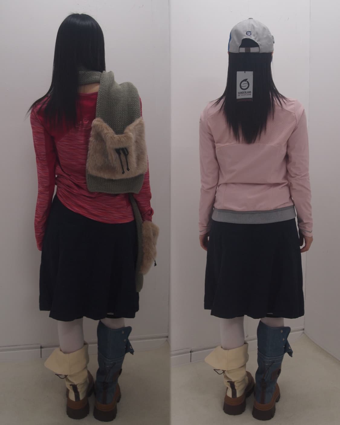 Hazzys navy belted basic midi skirt 상품이미지4