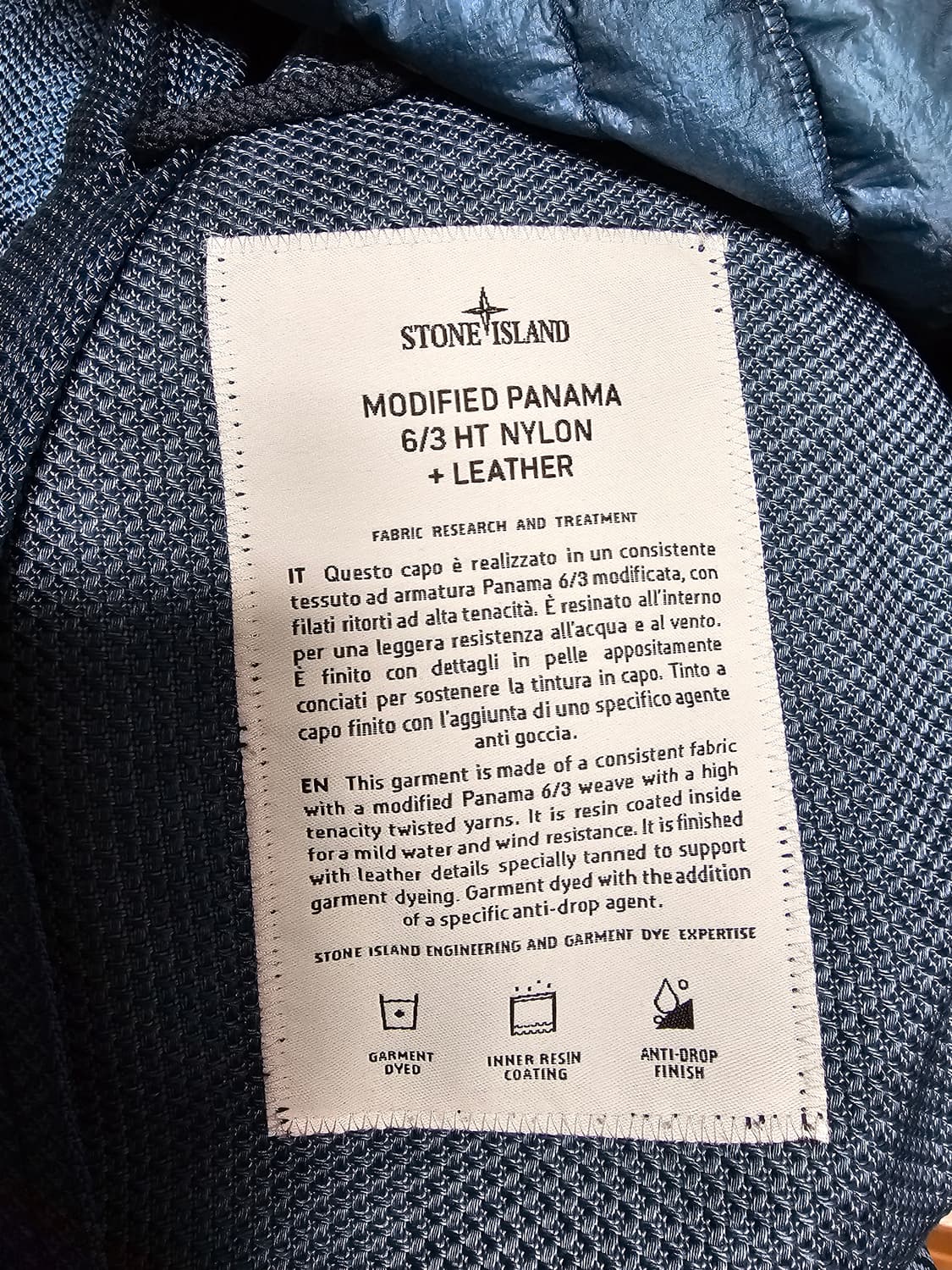 스톤아일랜드 모디파이드 파나마 6/3 HT 나일론 + 레더 다운 파카 상품이미지8