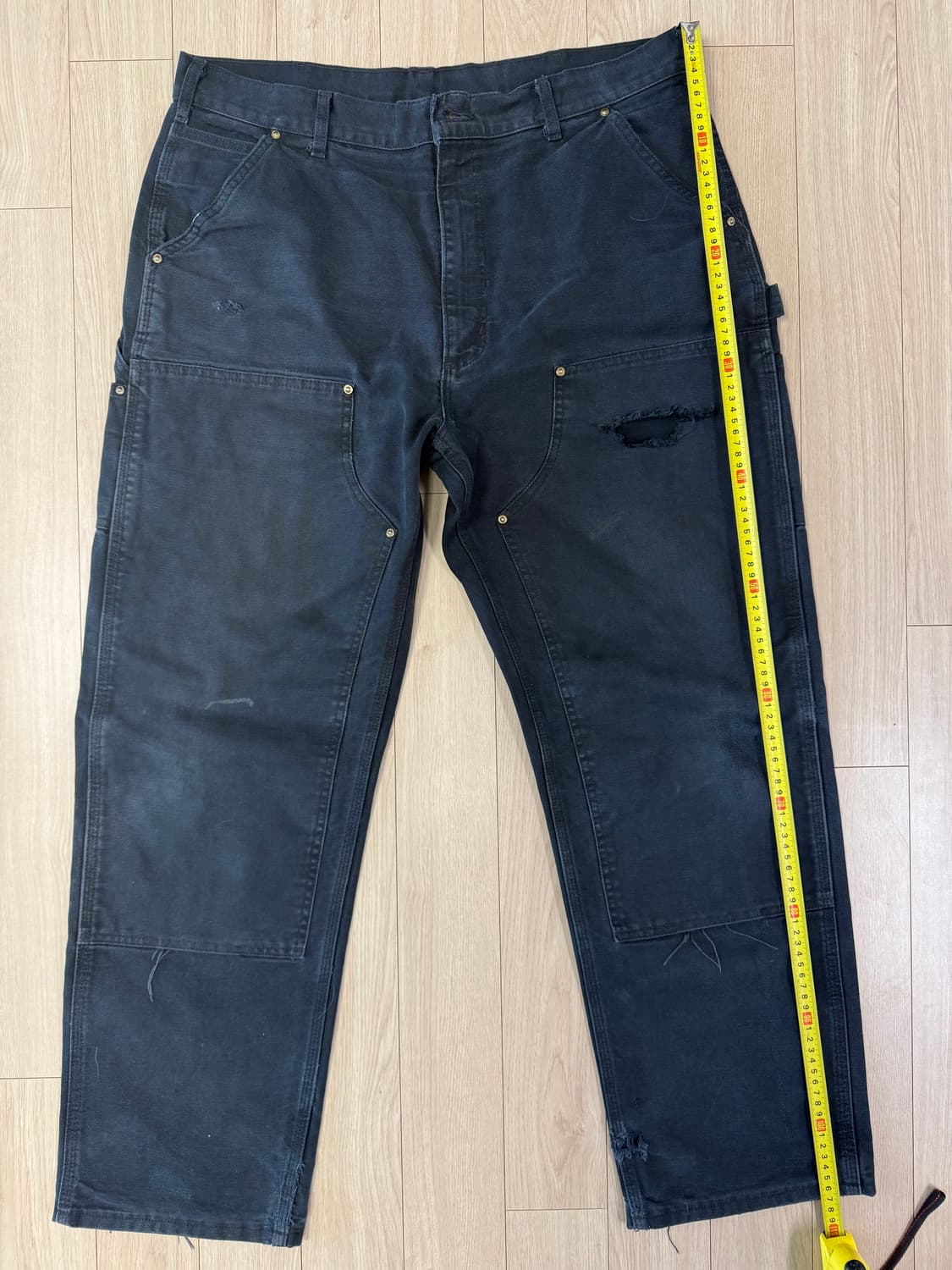 빈티지 칼하트 더블니 카펜터 팬츠 블랙 상품이미지3