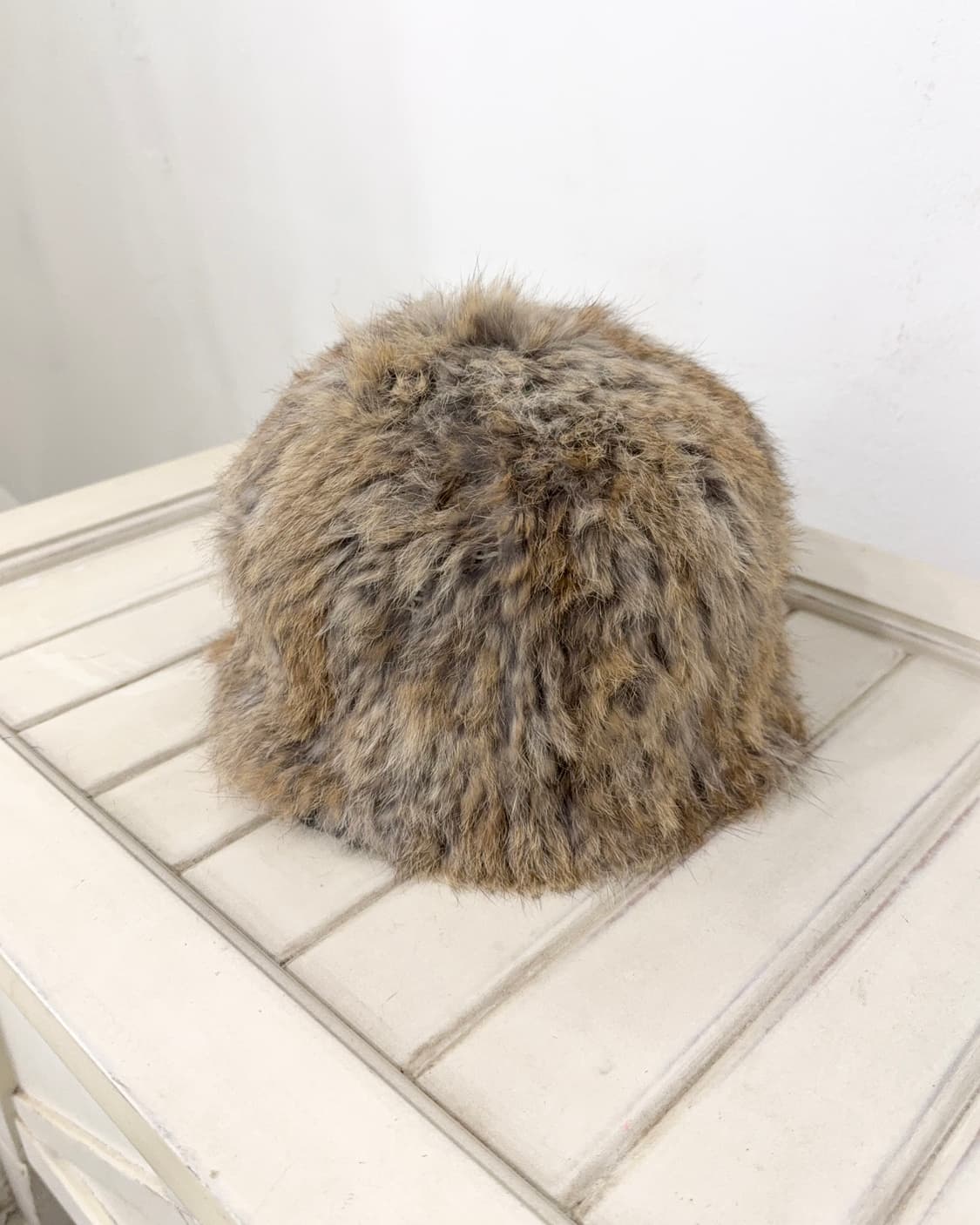 Mix brown rabbit fur beanie 상품이미지1