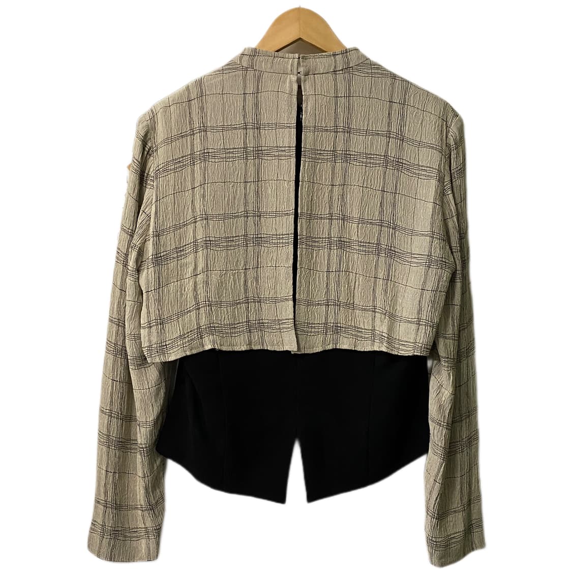 유니크 레이어드 체크 블라우스 상품이미지4