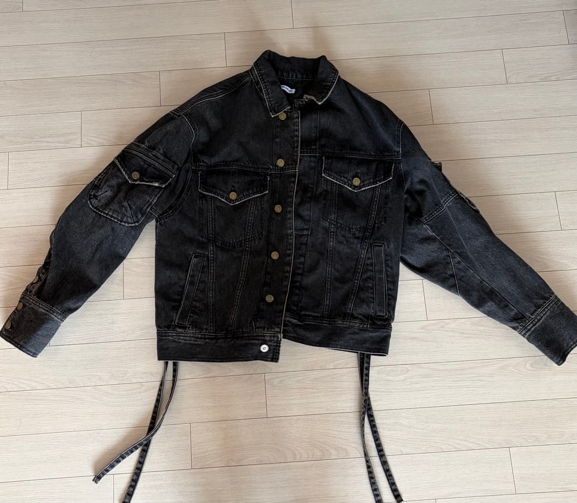 헤더헬렌 VTG 데님 재킷, 팬츠 블랙 상품이미지3