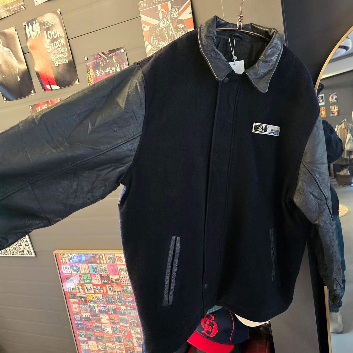 캐나다 스포츠웨어 레더 바시티 코트 블랙 00s 빈티지 상품이미지7