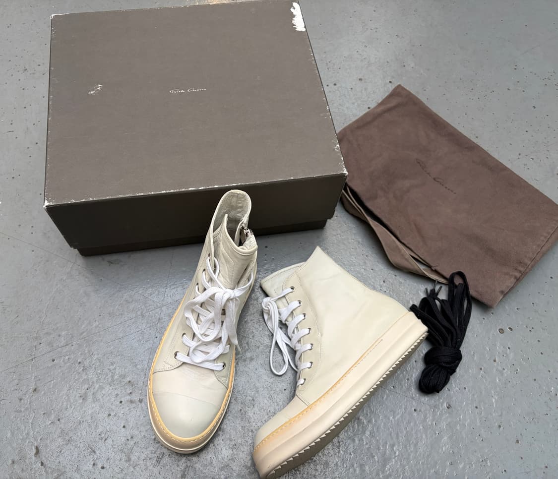 릭오웬스 12fw 라몬즈 하이 밀크 릭컨 다크쉐도우x  RICK OWEN 상품이미지1