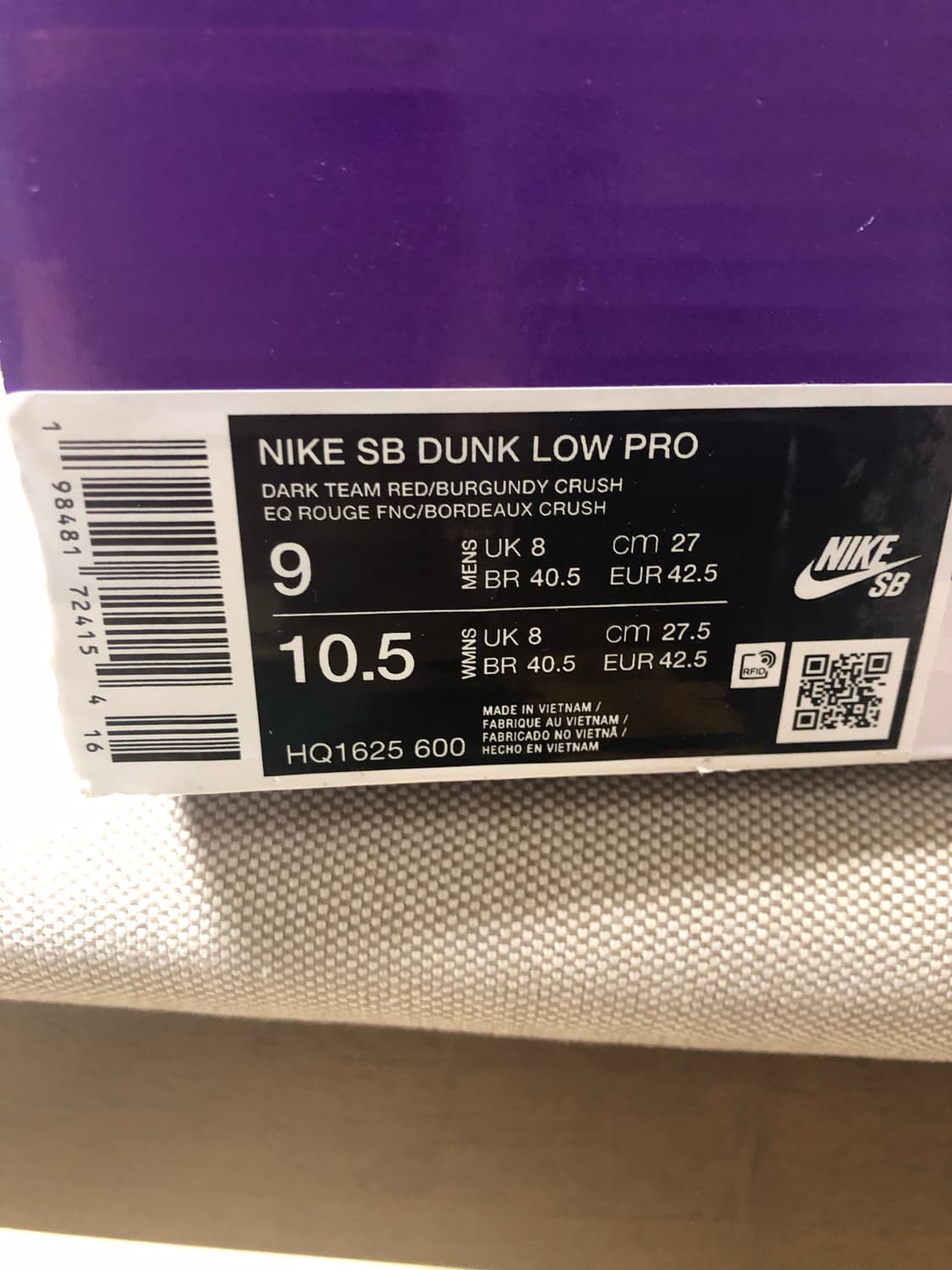 나이키 SB 덩크 로우 프로 다크 팀 레드 270새상품 상품이미지6