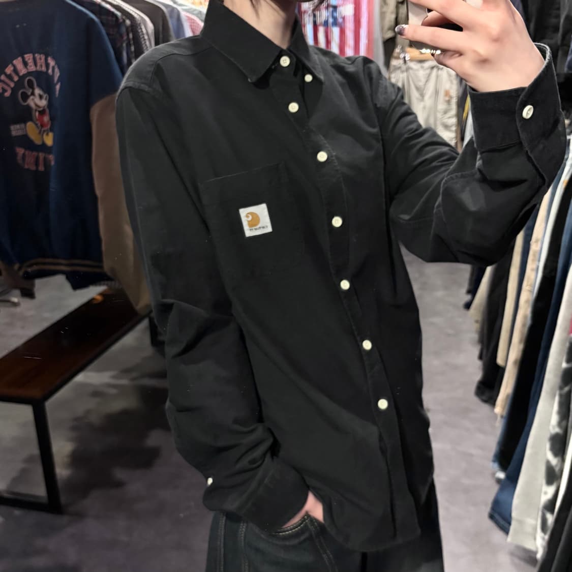 [IM] Carhartt 칼하트 긴팔 셔츠 블랙 상품이미지4