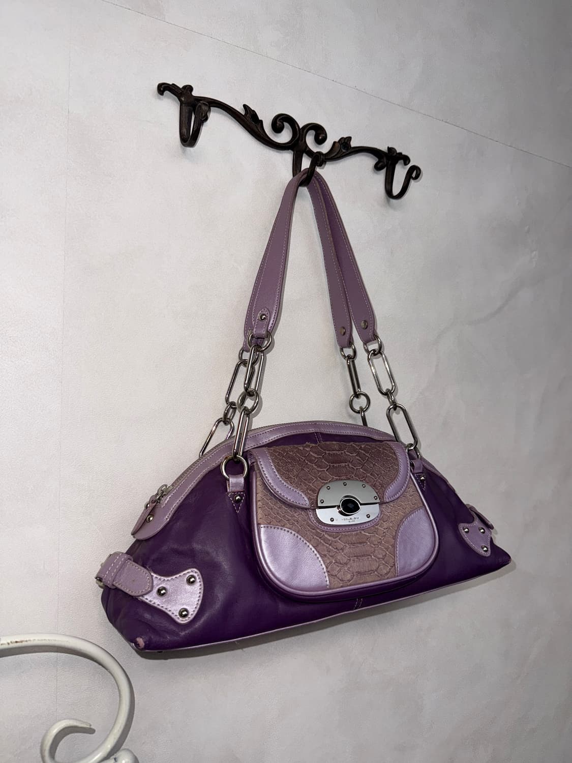 Purple python half buckle chain 숄더백 상품이미지2