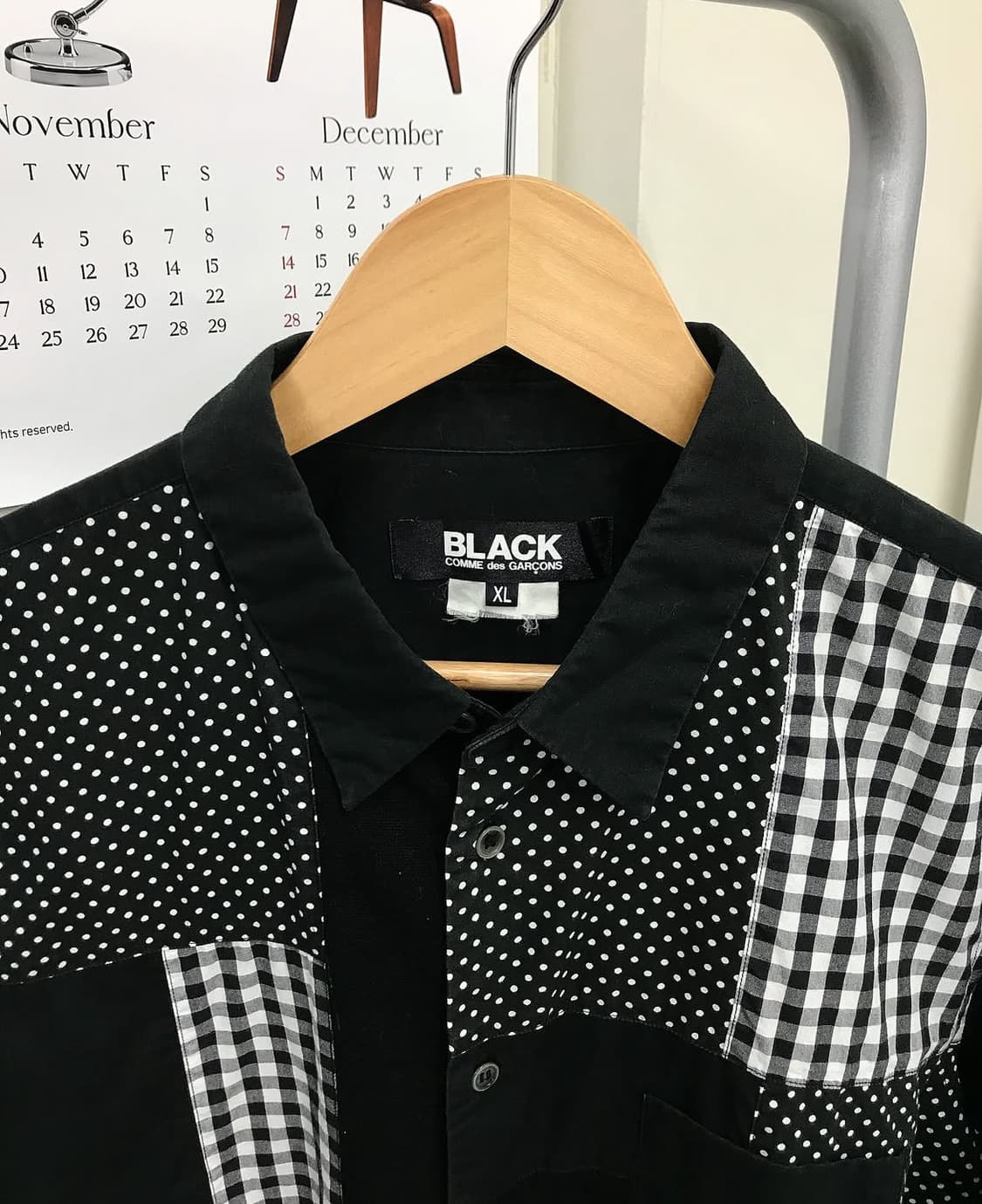 꼼데가르송 블랙 패치워크 셔츠 상품이미지2