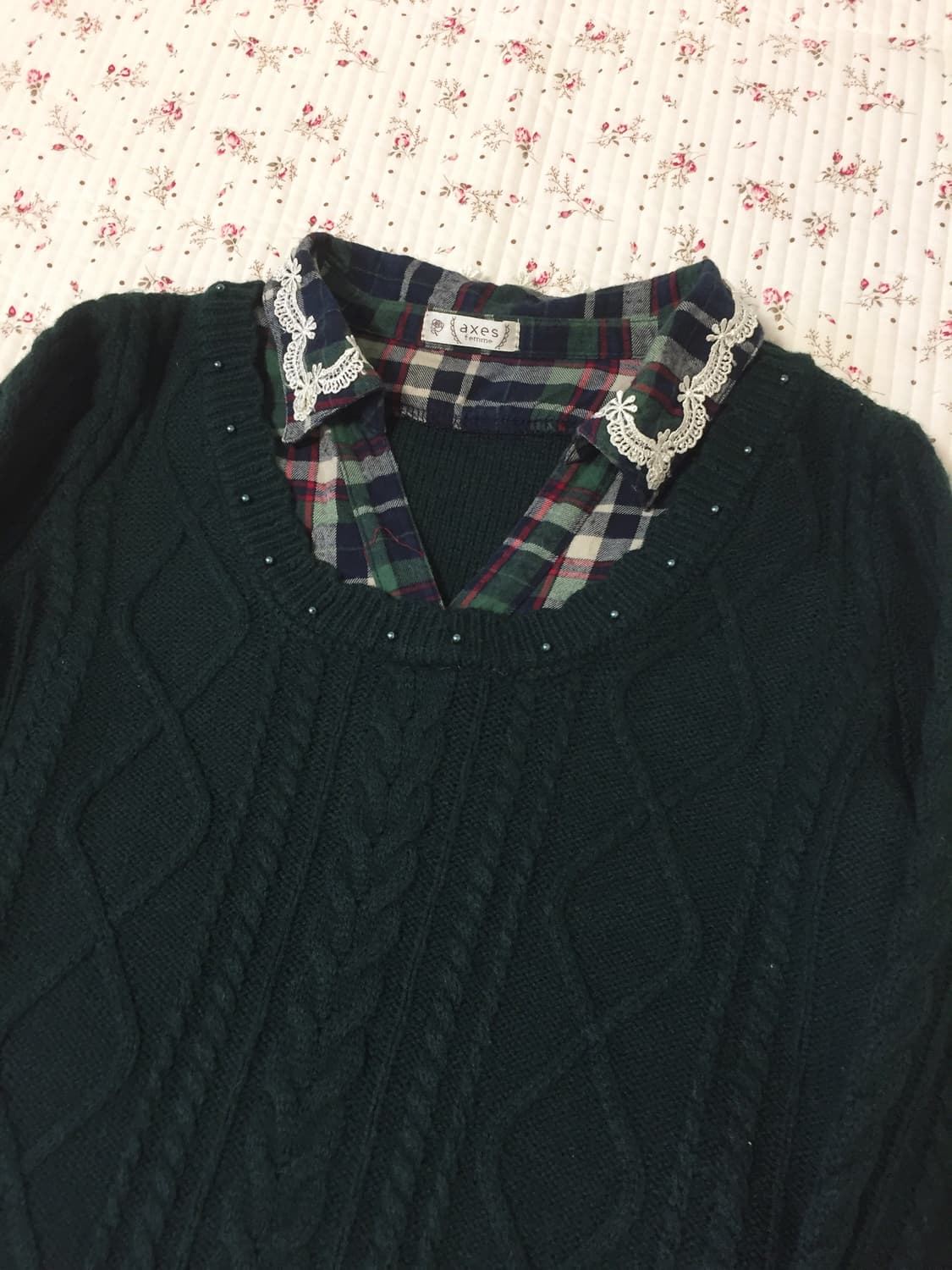 빈티지 엑시즈팜 크리스마스 레이어드 니트 상품이미지2