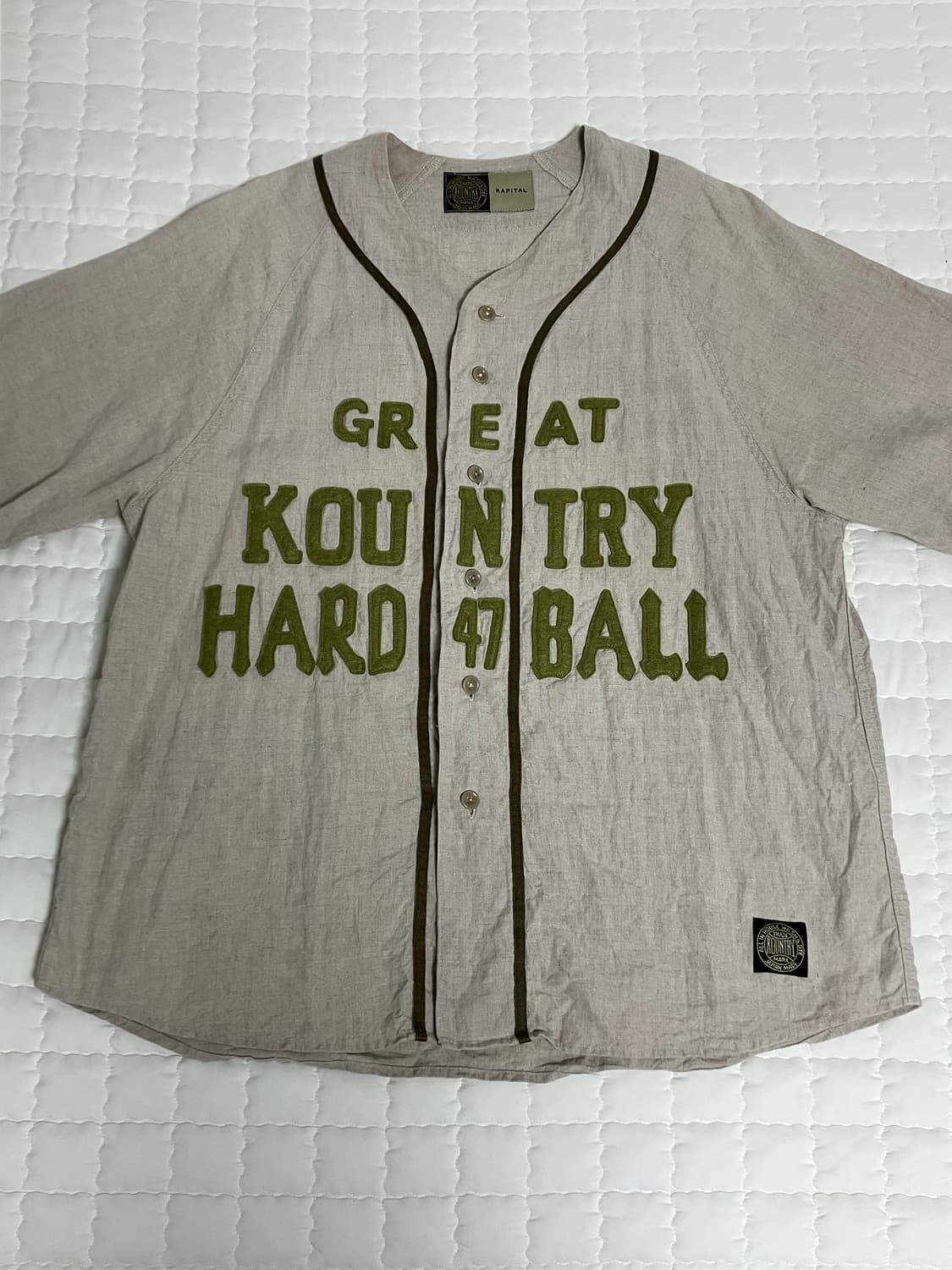 캐피탈 프렌치 린넨 베이스볼 셔츠 베이지 4 상품이미지2