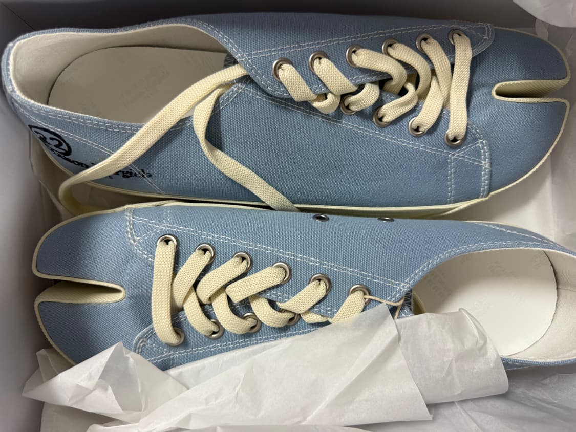 [44] 메종 마르지엘라 타비 로우 캔버스 스니커즈 라이트 블루 상품이미지3