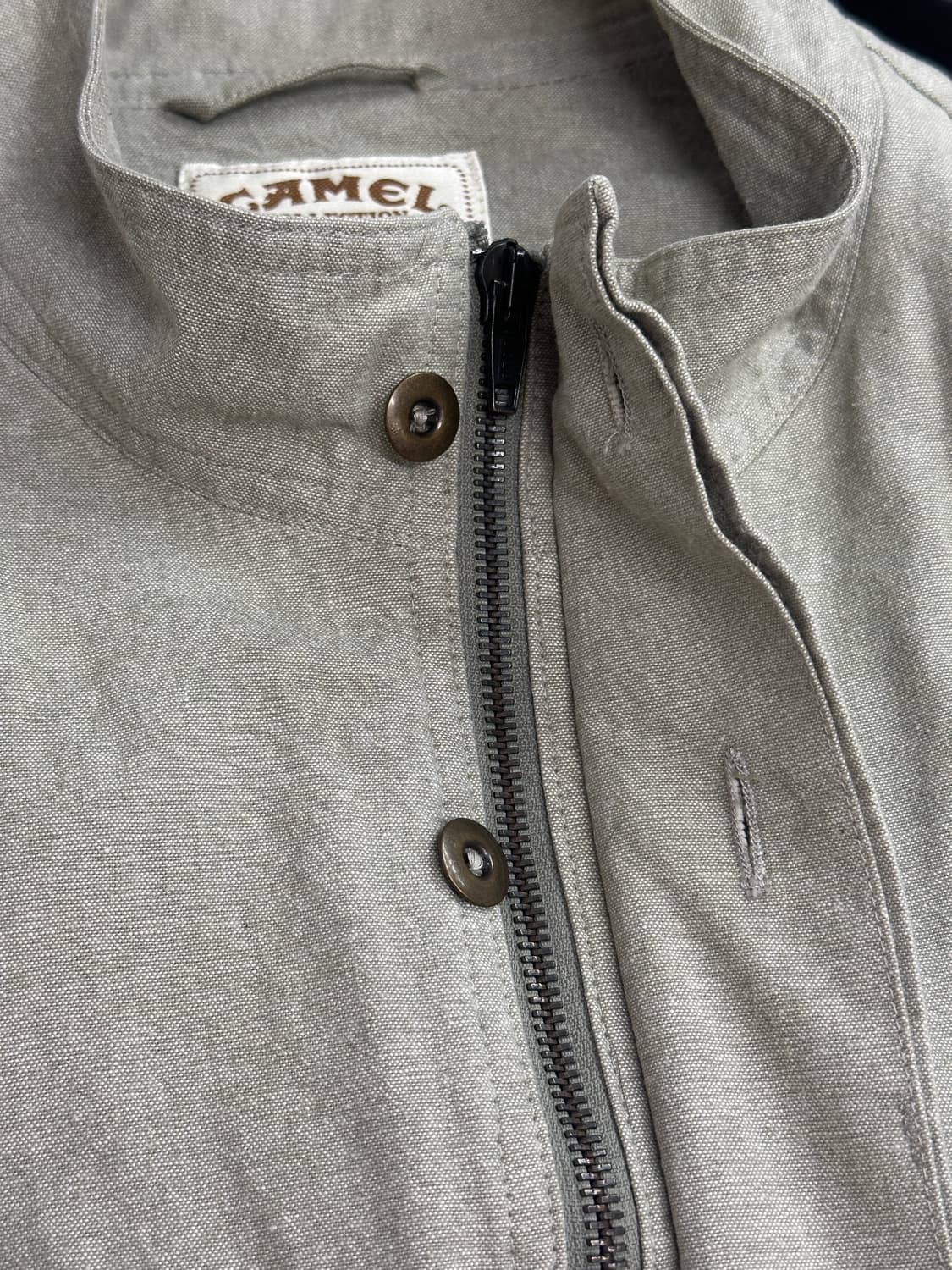 90s Camel 린넨 봄버 자켓 L 상품이미지4