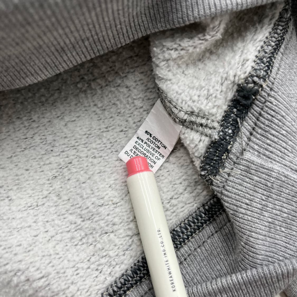 아베크롬비 딸기우유맛 센터로고 그레이 후드 L 상품이미지6