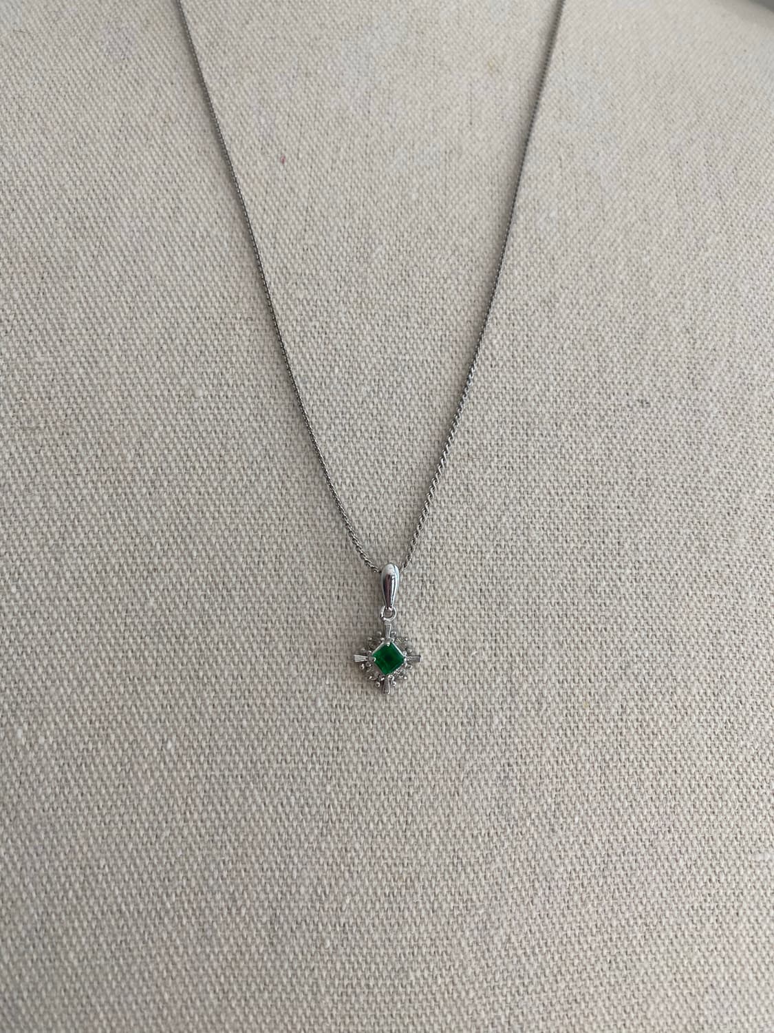 에메랄드그린 큐빅 롱 목걸이 상품이미지7