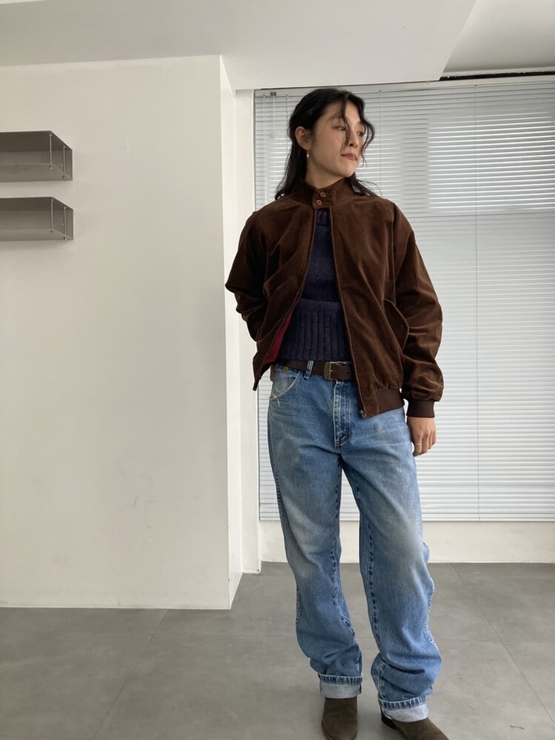 브라운 코듀로이 봄버자켓 상품이미지1