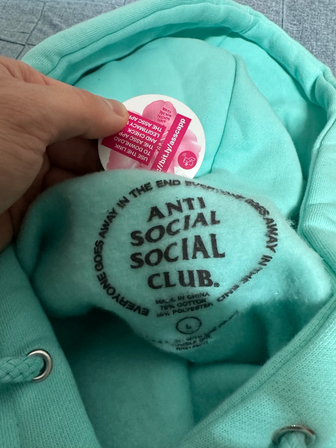 안티소셜소셜클럽 후드티 새상품 상품이미지3